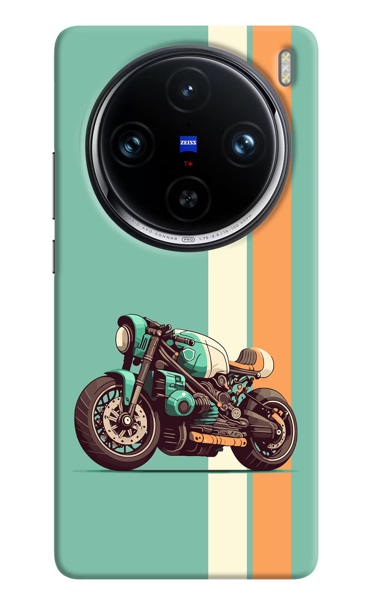 Striped Moto Drift Vivo X100 Pro Hard Case Back Cover by Casekaro