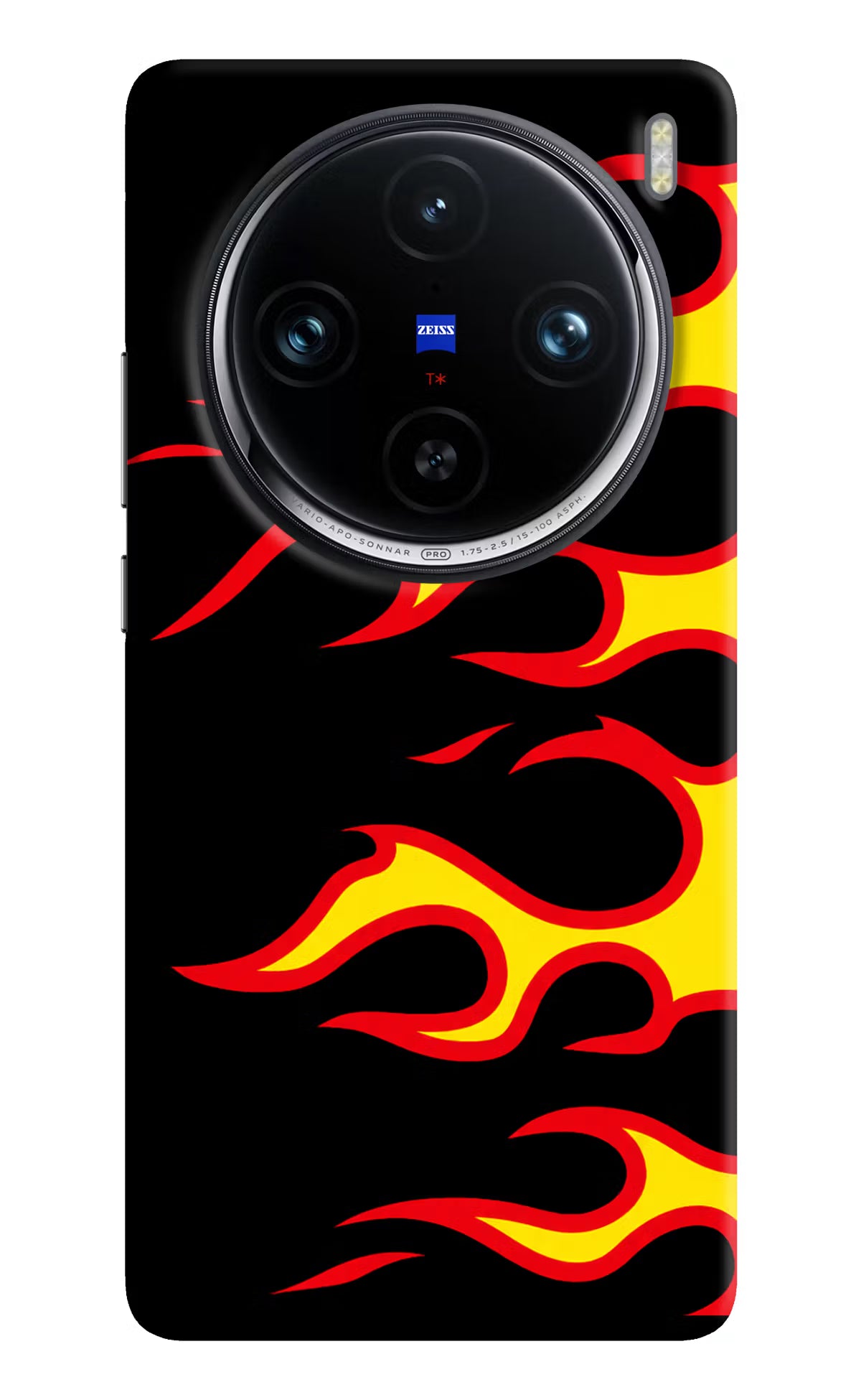 Side Sweep Flames Vivo X100 Pro Hard Case Back Cover by Casekaro
