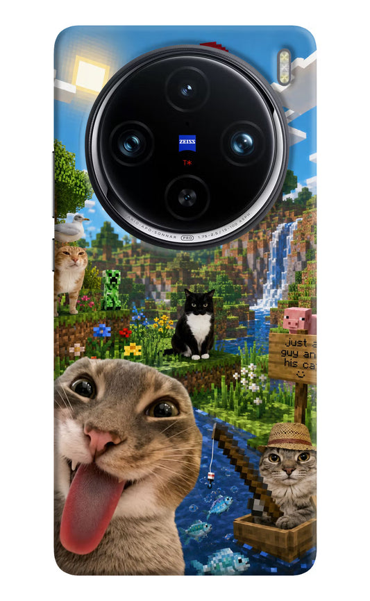 Minecraft Cat Chaos Vivo X100 Pro Hard Case Back Cover by Casekaro