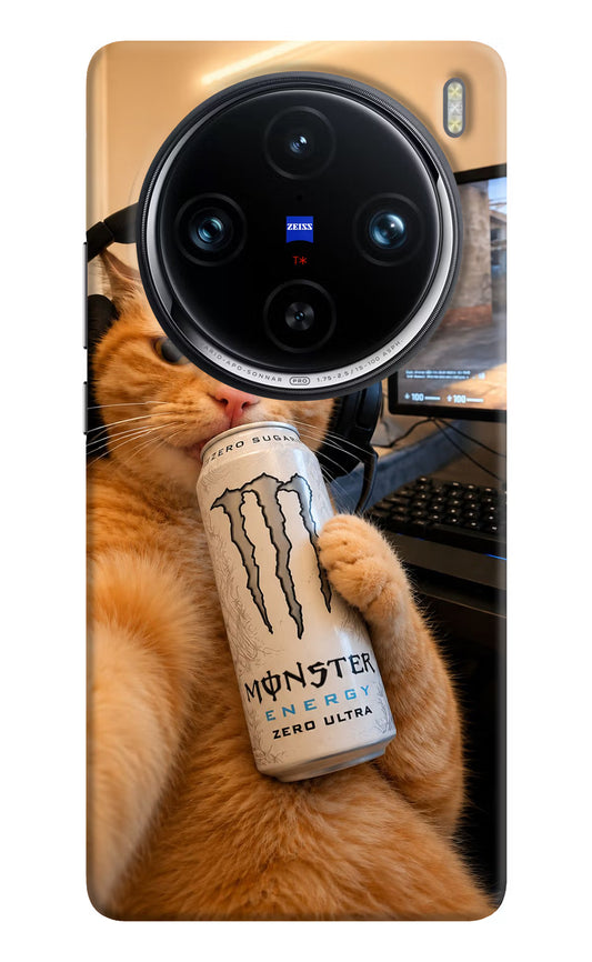 Gamer Cat Energy Vivo X100 Pro Hard Case Back Cover by Casekaro