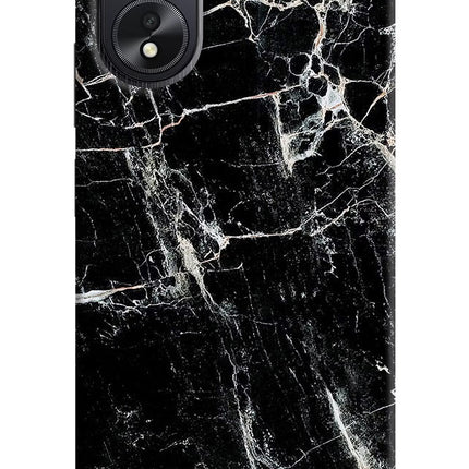 Black Marble Texture Oppo A18/Oppo A38 Hard Case Back Cover by Casekaro