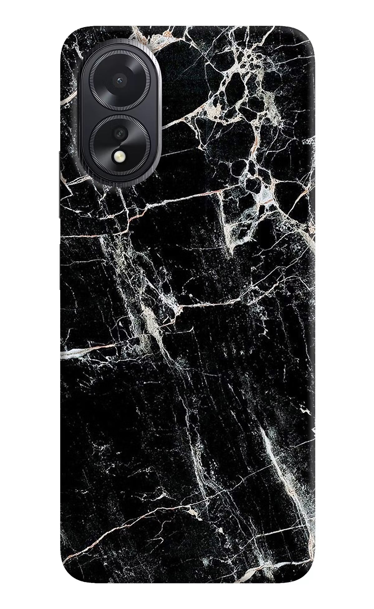 Black Marble Texture Oppo A18/Oppo A38 Hard Case Back Cover by Casekaro