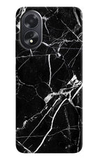 Black Marble Pattern Oppo A18/Oppo A38 Hard Case Back Cover by Casekaro
