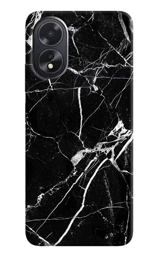 Black Marble Pattern Oppo A18/Oppo A38 Hard Case Back Cover by Casekaro