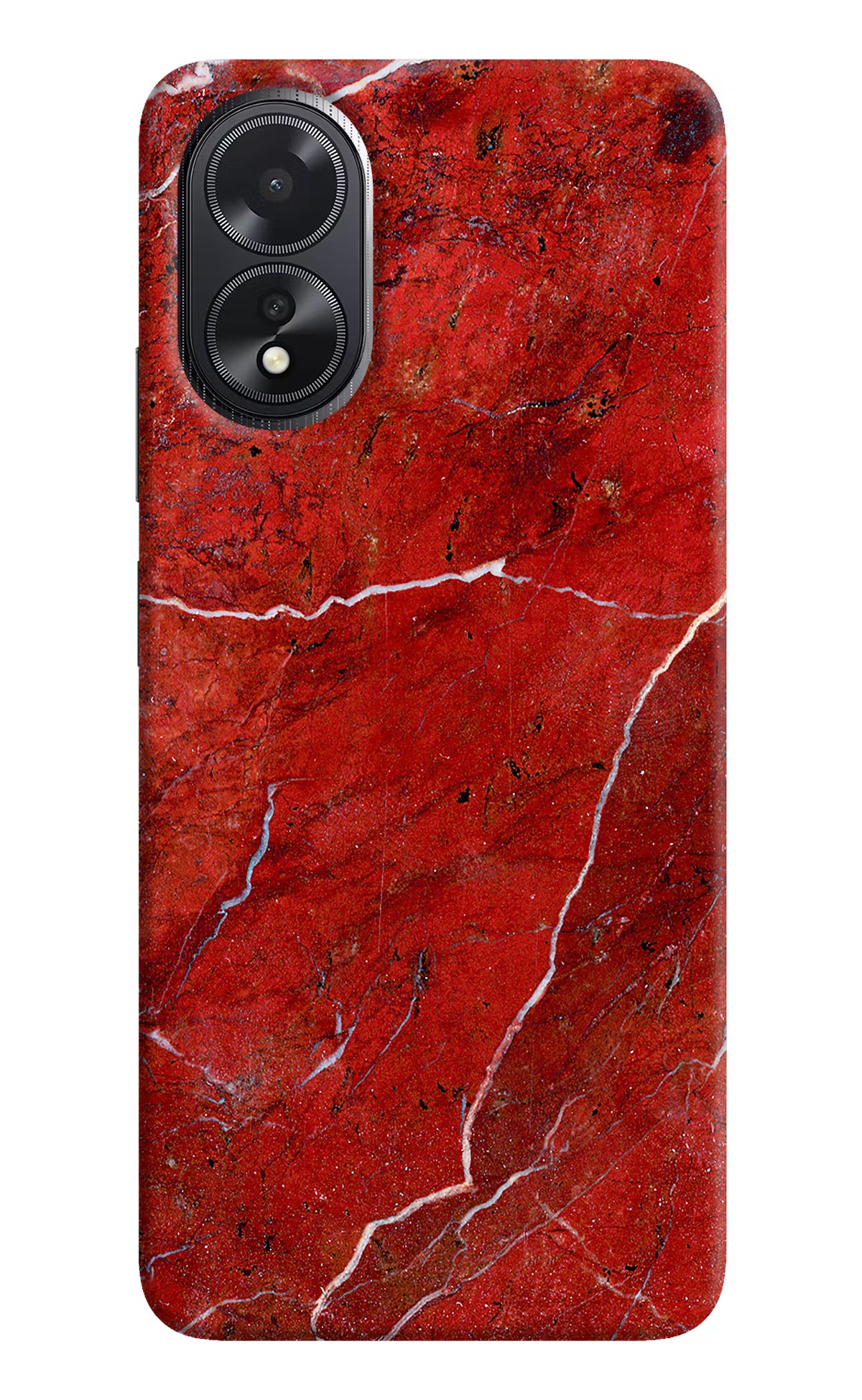 Red Marble Design Oppo A18/Oppo A38 Hard Case Back Cover by Casekaro