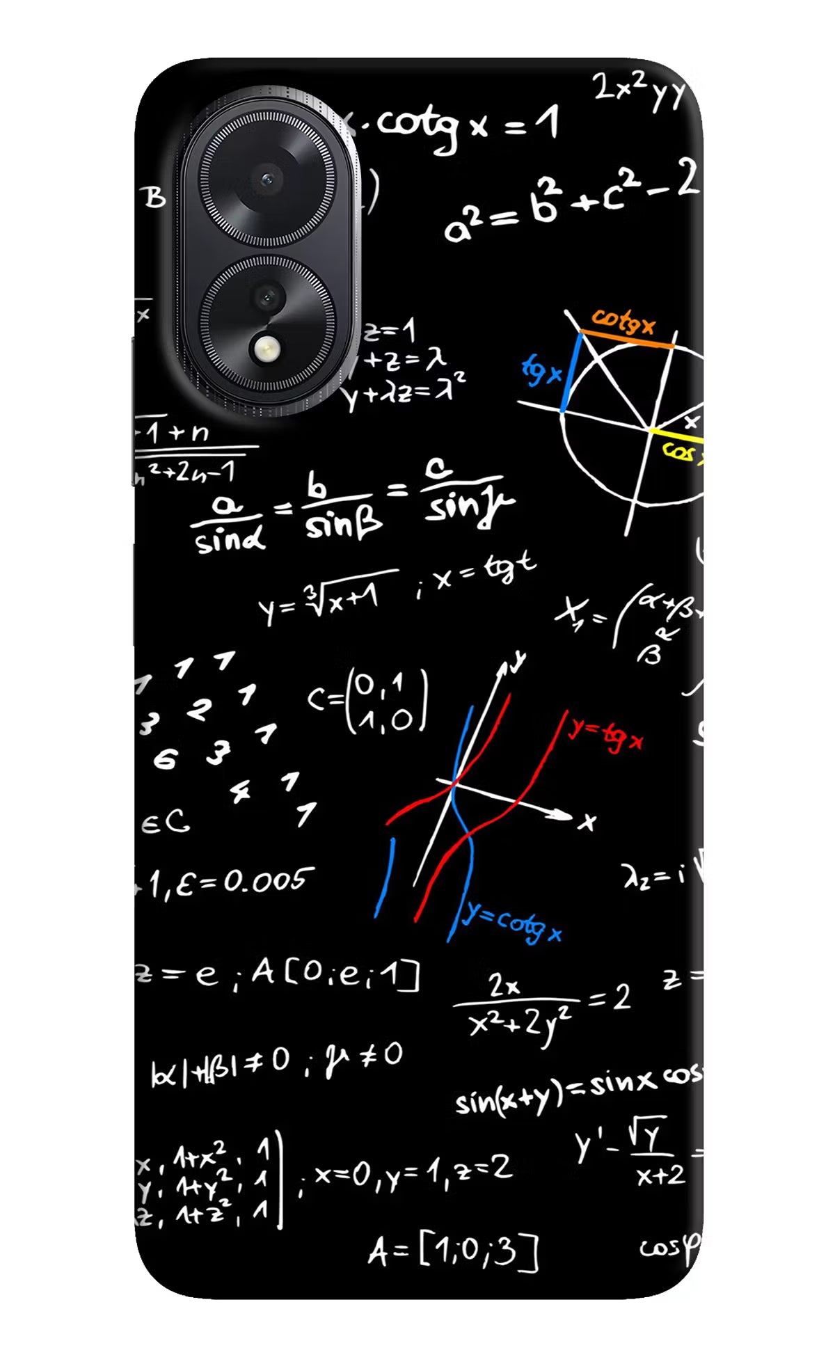 Mathematics Formula Oppo A18/Oppo A38 Hard Case Back Cover by Casekaro