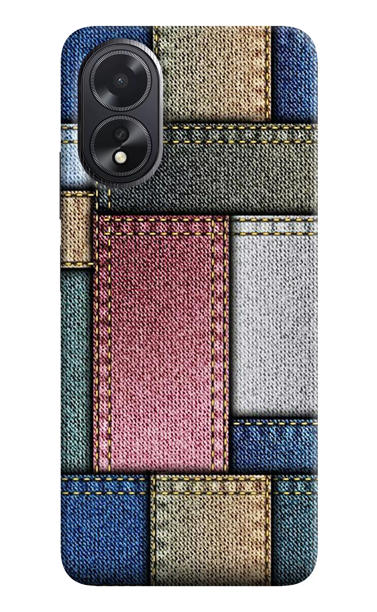 Multicolor Jeans Oppo A18/Oppo A38 Hard Case Back Cover by Casekaro
