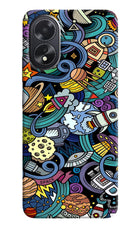 Space Abstract Oppo A18/Oppo A38 Hard Case Back Cover by Casekaro