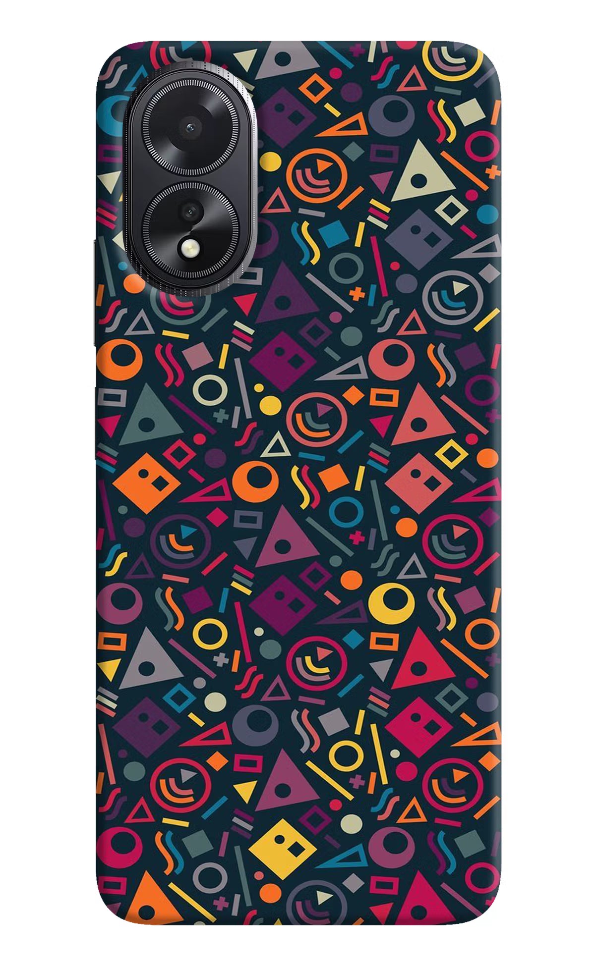 Geometric Abstract Oppo A18/Oppo A38 Hard Case Back Cover by Casekaro