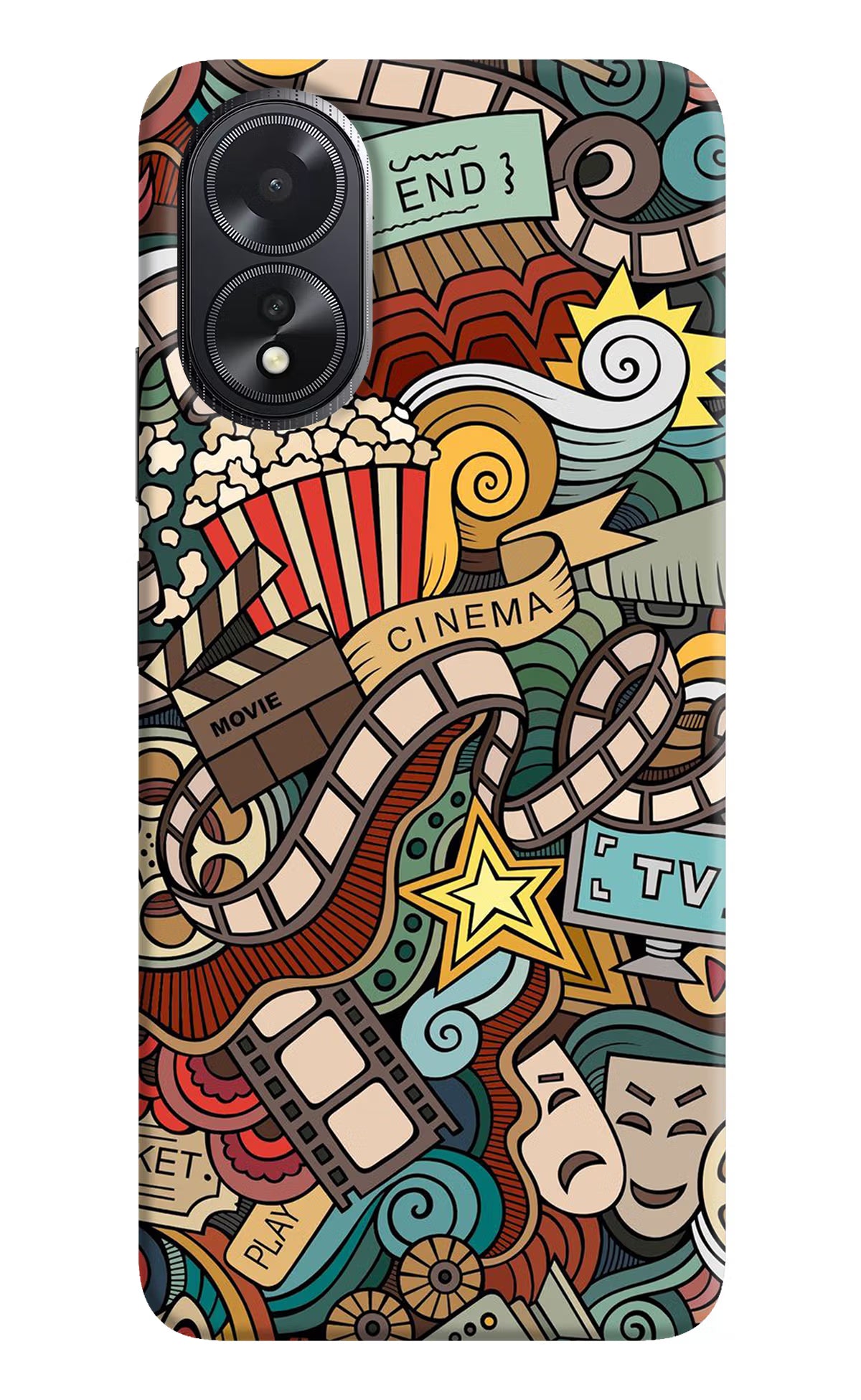 Cinema Abstract Oppo A18/Oppo A38 Hard Case Back Cover by Casekaro