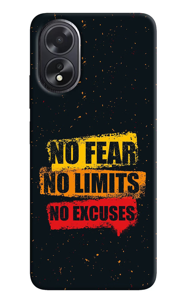 No Fear No Limits No Excuse Oppo A18/Oppo A38 Hard Case Back Cover by Casekaro