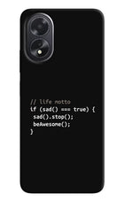 Life Motto Code Oppo A18/Oppo A38 Hard Case Back Cover by Casekaro