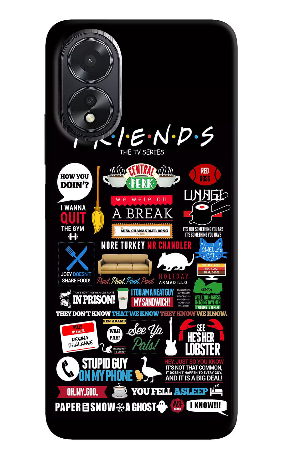 FRIENDS Oppo A18/Oppo A38 Back Cover, Hard case
