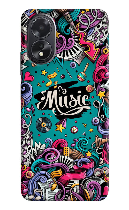 Music Graffiti Oppo A18/Oppo A38 Hard Case Back Cover by Casekaro