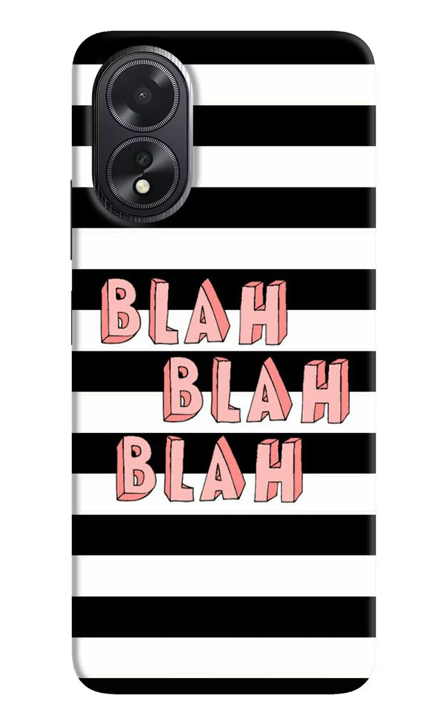 Blah Blah Blah Oppo A18/Oppo A38 Hard Case Back Cover by Casekaro
