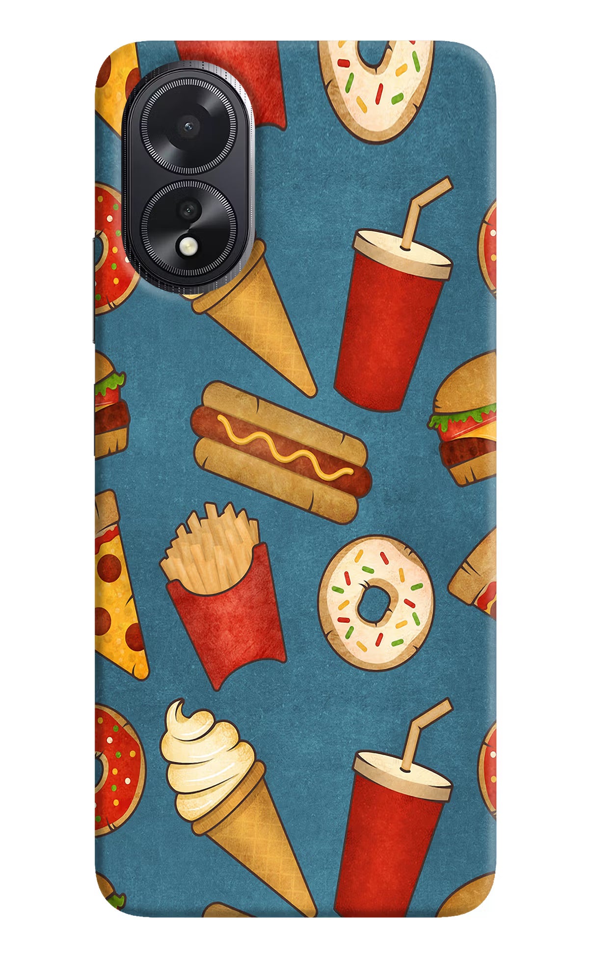 Foodie Oppo A18/Oppo A38 Hard Case Back Cover by Casekaro