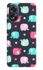 Elephants Oppo A18/Oppo A38 Hard Case Back Cover by Casekaro