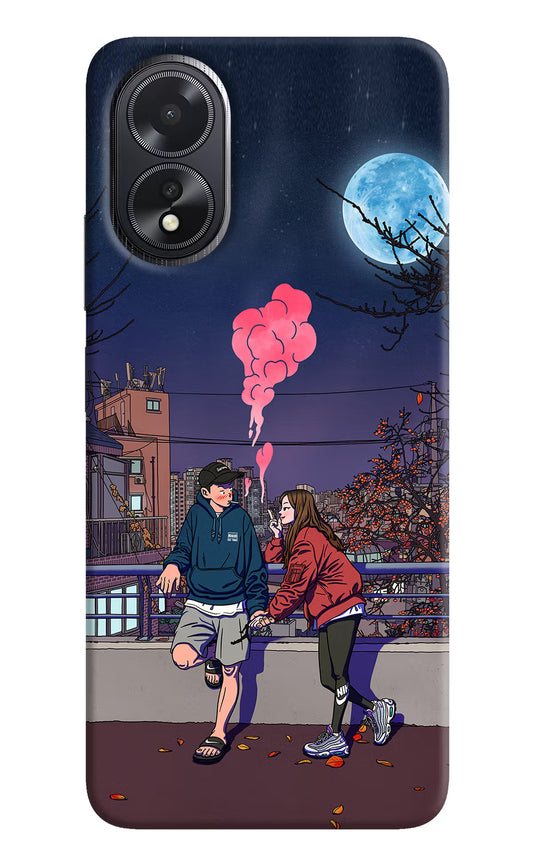 Chilling Couple Oppo A18/Oppo A38 Hard Case Back Cover by Casekaro