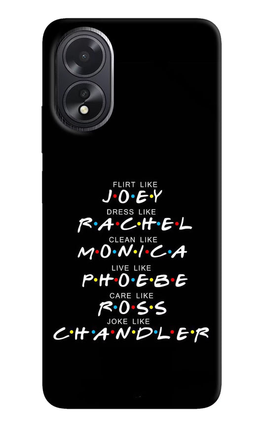 FRIENDS Character Oppo A18/Oppo A38 Hard Case Back Cover by Casekaro