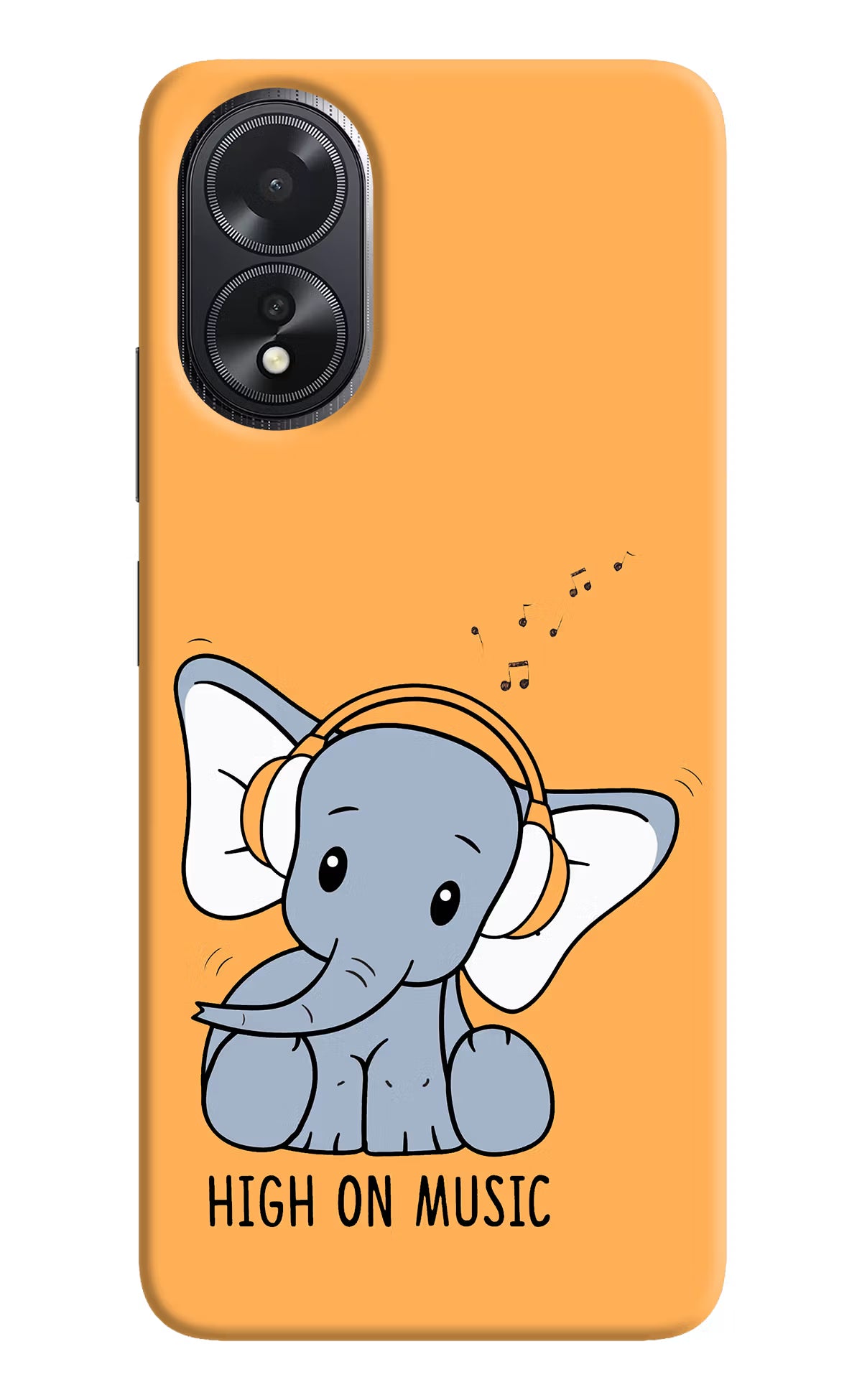 High On Music Oppo A18/Oppo A38 Hard Case Back Cover by Casekaro