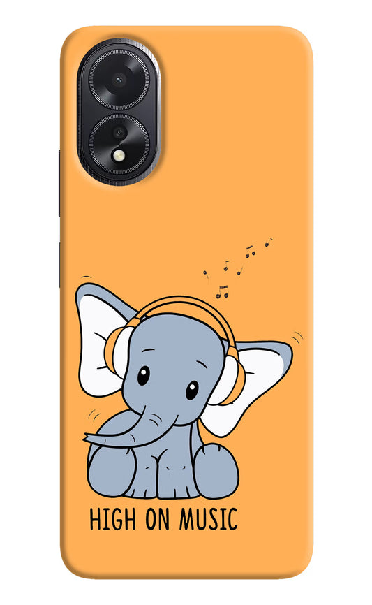 High On Music Oppo A18/Oppo A38 Hard Case Back Cover by Casekaro