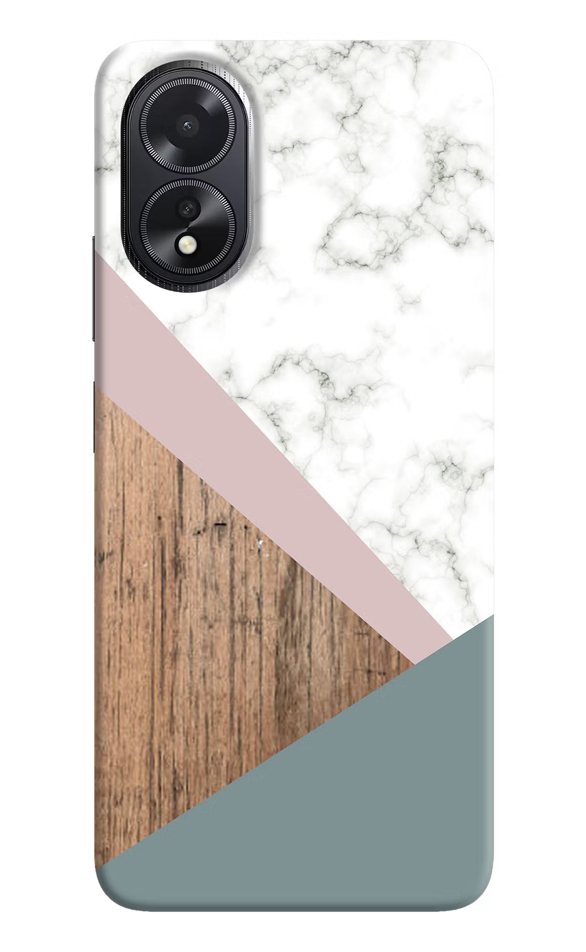Marble wood Abstract Oppo A18/Oppo A38 Hard Case Back Cover by Casekaro