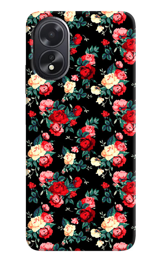 Rose Pattern Oppo A18/Oppo A38 Hard Case Back Cover by Casekaro