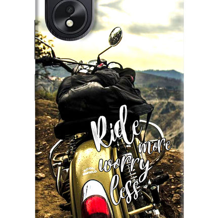 Ride More Worry Less Oppo A18/Oppo A38 Hard Case Back Cover by Casekaro
