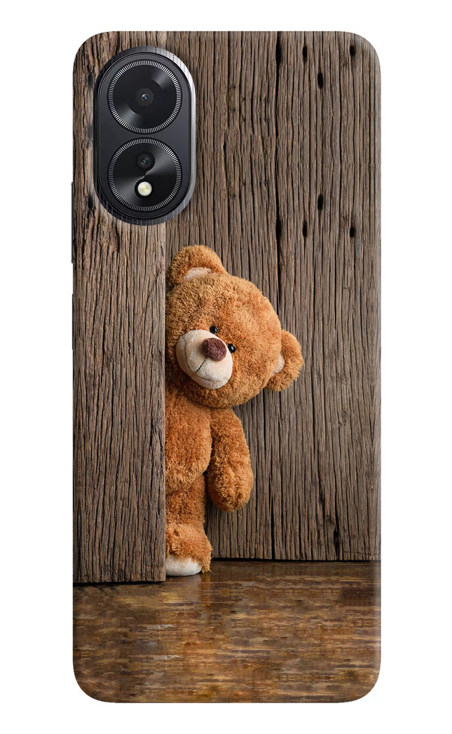 Teddy Wooden Oppo A18/Oppo A38 Hard Case Back Cover by Casekaro