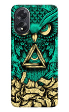 Green Owl Oppo A18/Oppo A38 Hard Case Back Cover by Casekaro