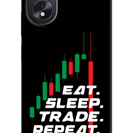 Eat Sleep Trade Repeat Oppo A18/Oppo A38 Hard Case Back Cover by Casekaro