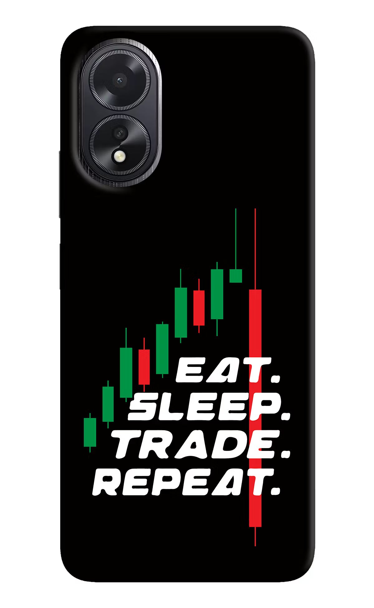 Eat Sleep Trade Repeat Oppo A18/Oppo A38 Hard Case Back Cover by Casekaro