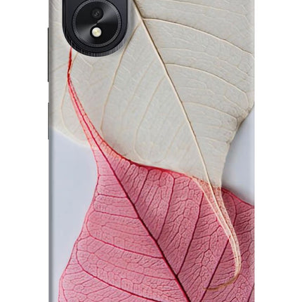 White Pink Leaf Oppo A18/Oppo A38 Hard Case Back Cover by Casekaro