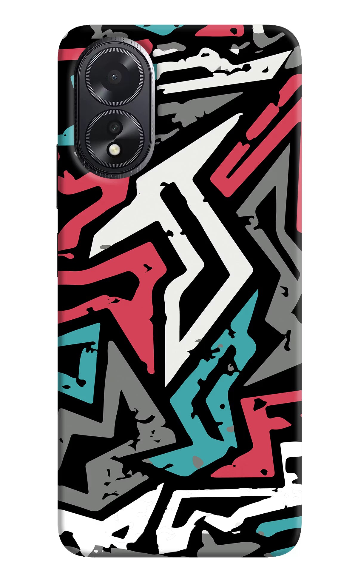 Geometric Graffiti Oppo A18/Oppo A38 Hard Case Back Cover by Casekaro