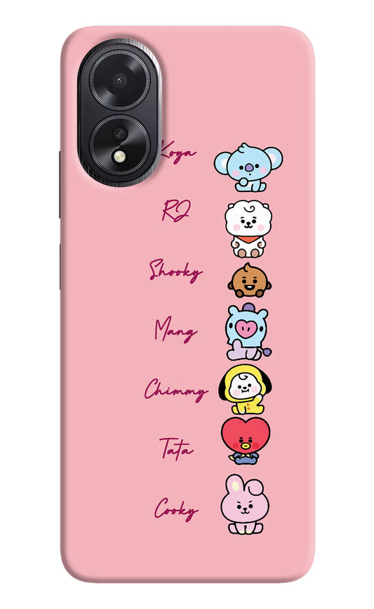 BTS names Oppo A18/Oppo A38 Hard Case Back Cover by Casekaro
