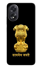Satyamev Jayate Golden Oppo A18/Oppo A38 Hard Case Back Cover by Casekaro