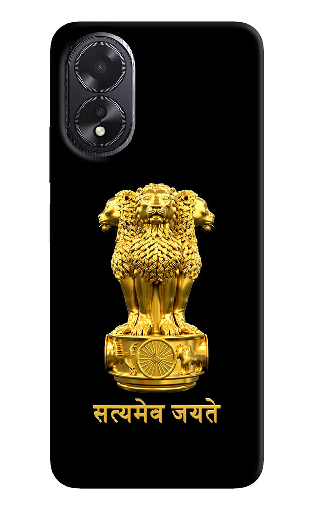 Satyamev Jayate Golden Oppo A18/Oppo A38 Hard Case Back Cover by Casekaro