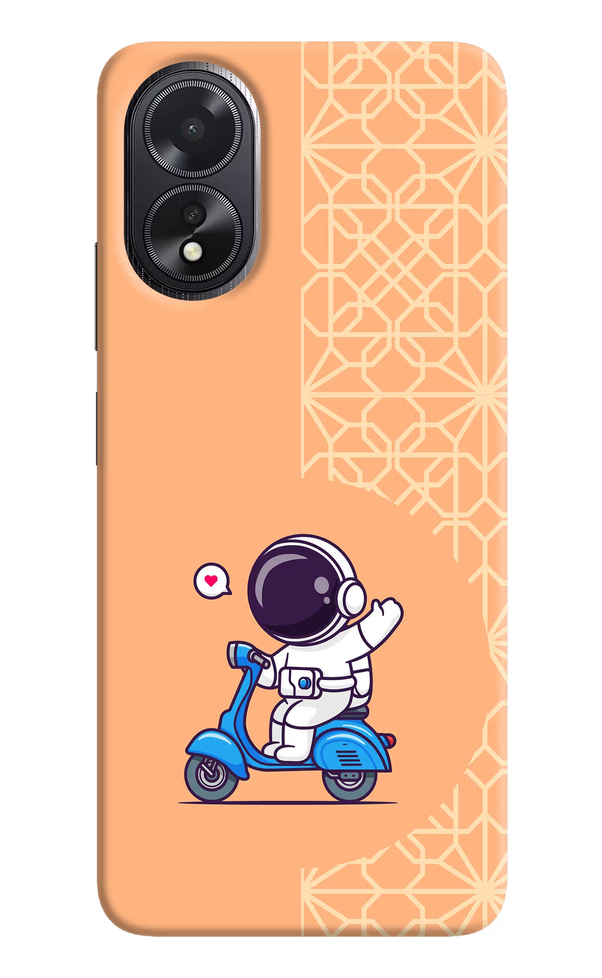 Cute Astronaut Riding Oppo A18/Oppo A38 Hard Case Back Cover by Casekaro
