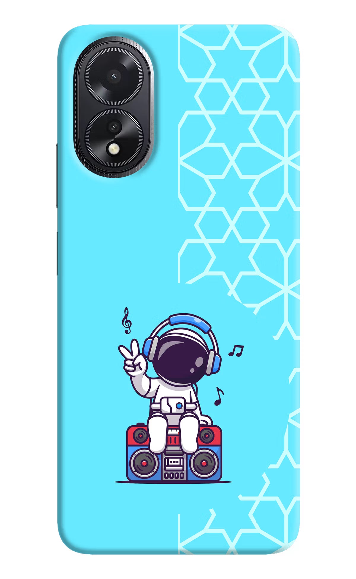 Cute Astronaut Chilling Oppo A18/Oppo A38 Hard Case Back Cover by Casekaro