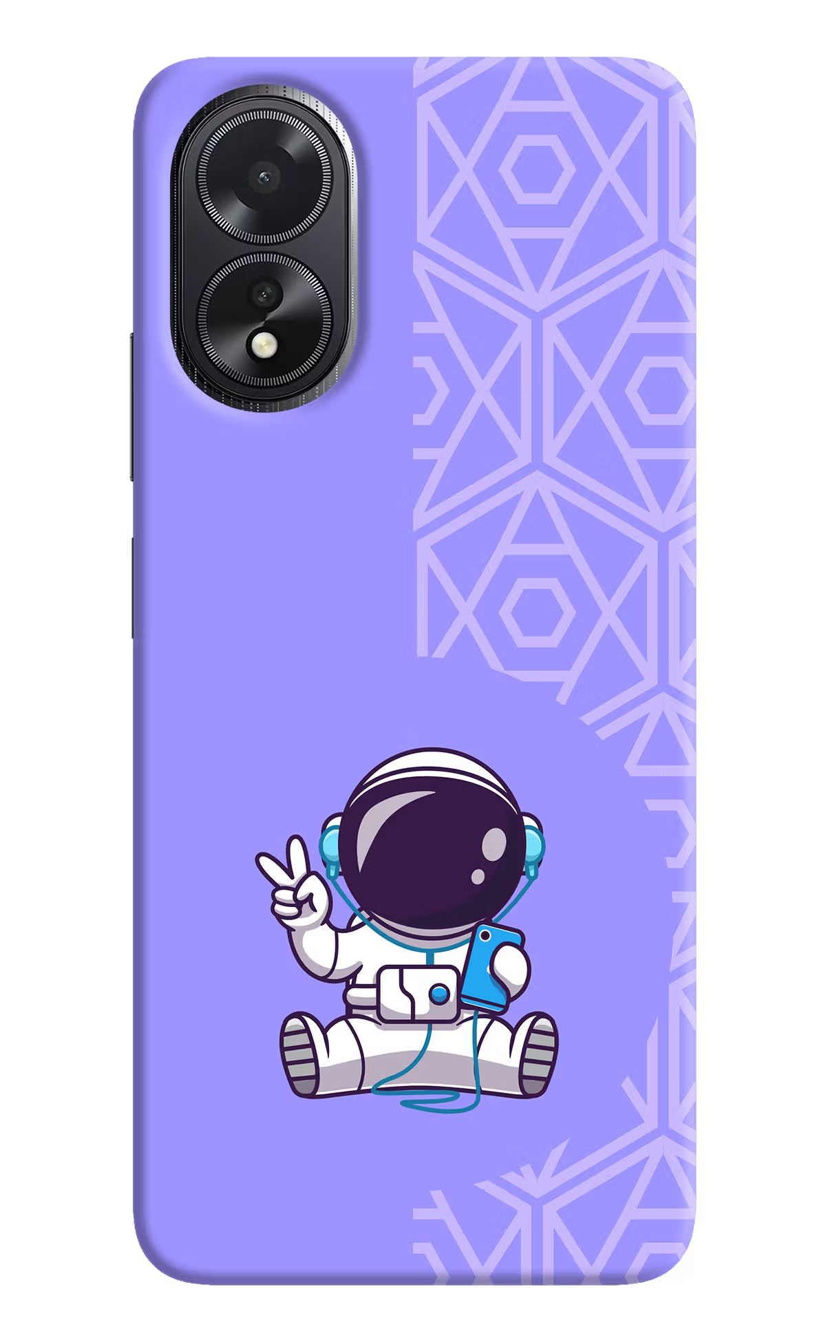 Cute Astronaut Chilling Oppo A18/Oppo A38 Hard Case Back Cover by Casekaro