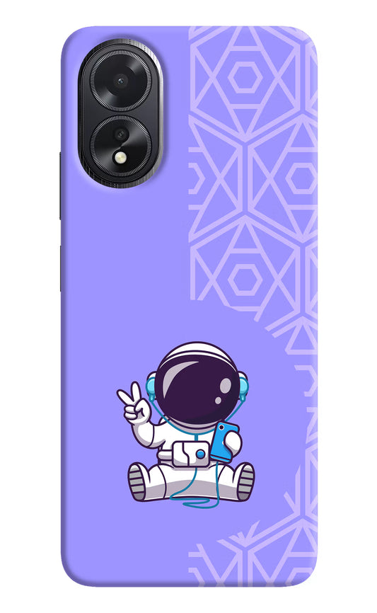 Cute Astronaut Chilling Oppo A18/Oppo A38 Hard Case Back Cover by Casekaro