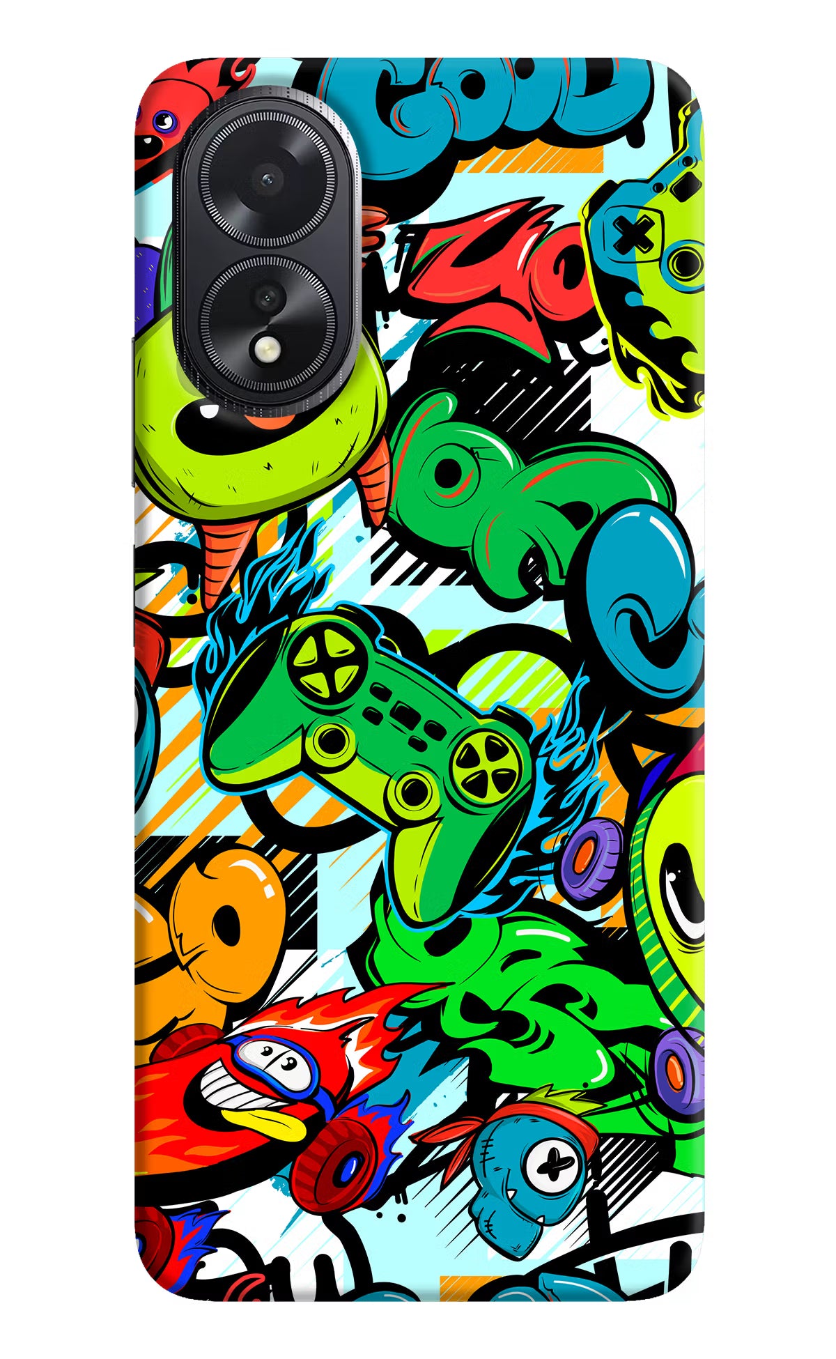 Game Doodle Oppo A18/Oppo A38 Hard Case Back Cover by Casekaro