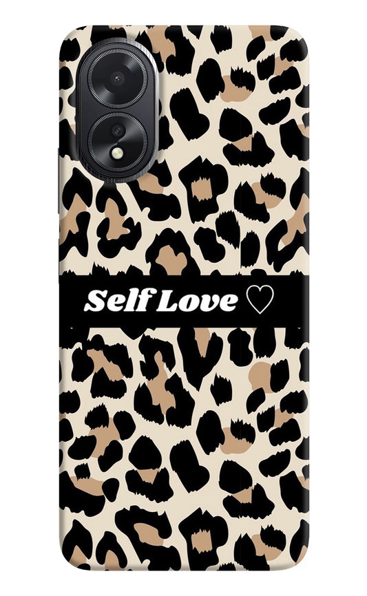 Leopard Print Self Love Oppo A18/Oppo A38 Back Cover