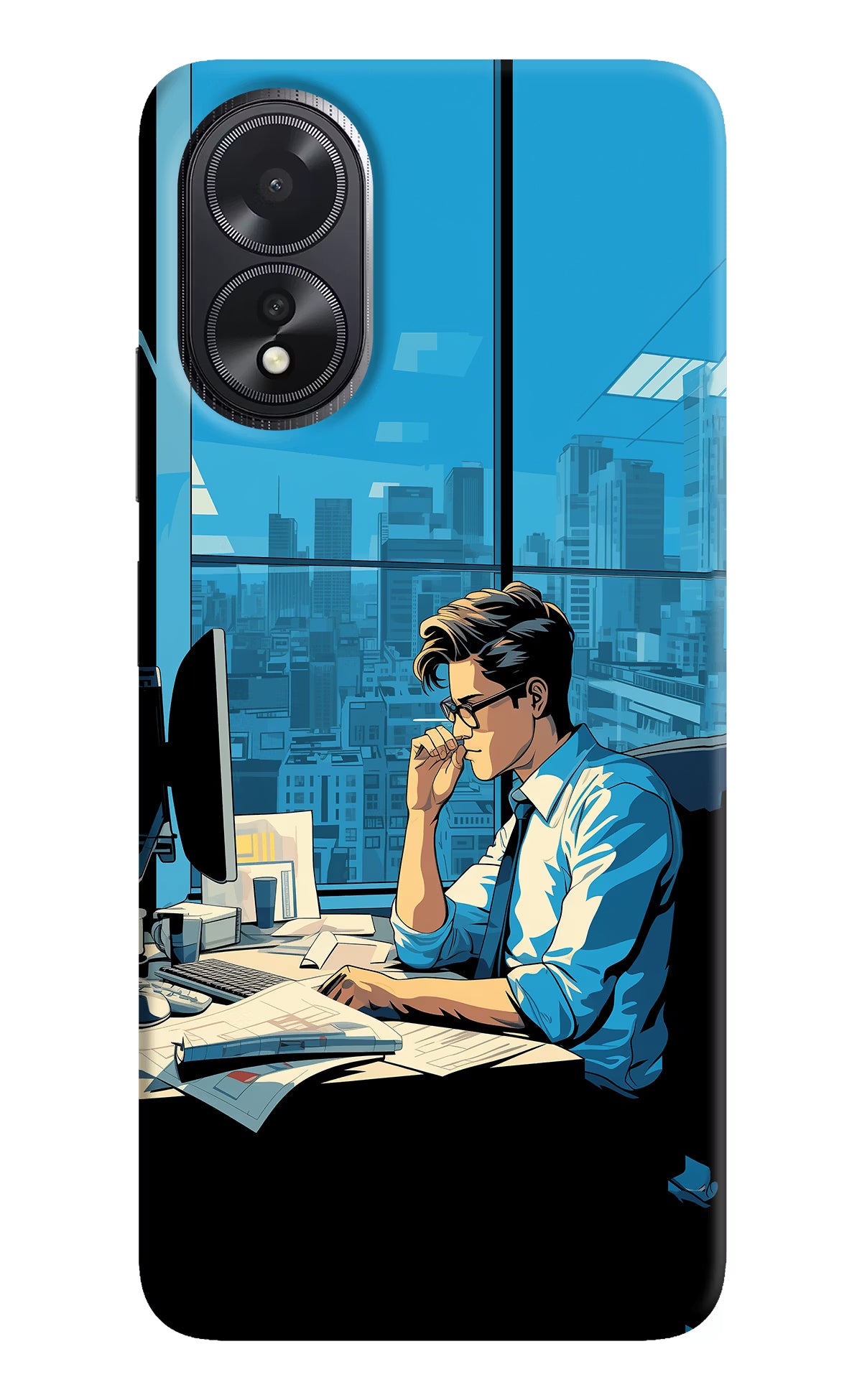 Focused Hustler (AI Generated) Oppo A18/Oppo A38 Hard Case Back Cover by Casekaro