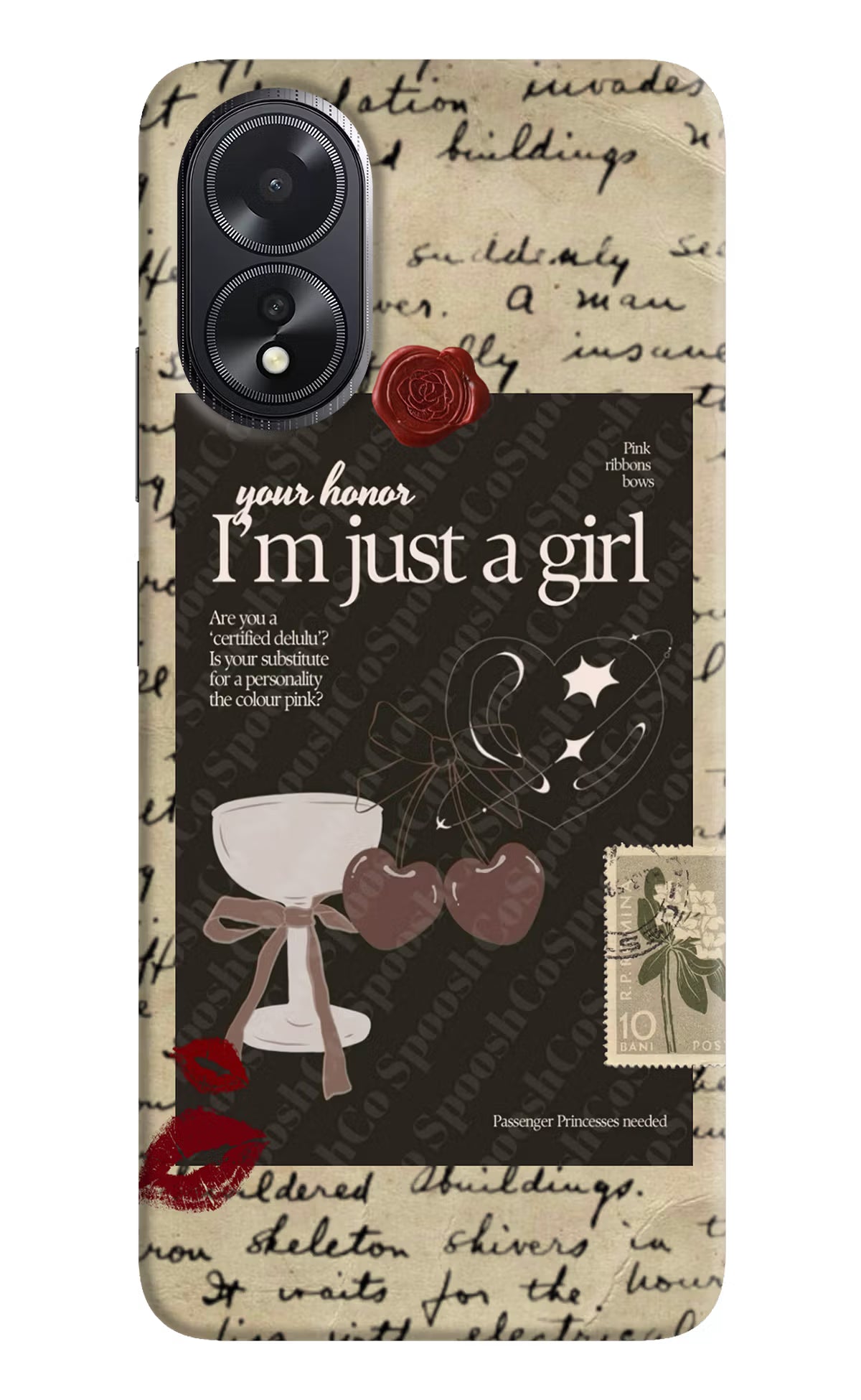 I am just a girl Oppo A18/Oppo A38 Hard Case Back Cover by Casekaro