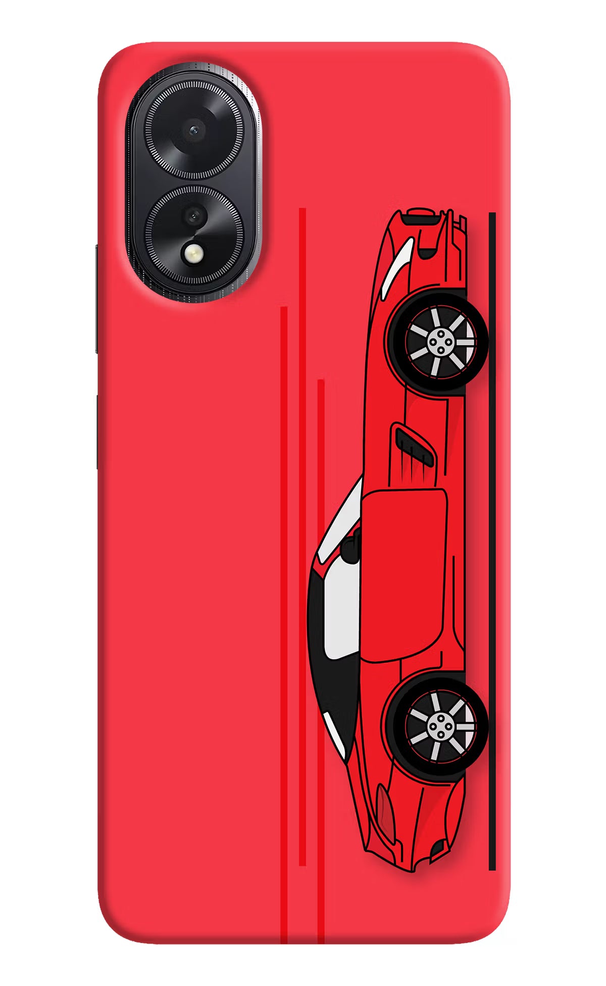 Red Velocity Oppo A18/Oppo A38 Hard Case Back Cover by Casekaro