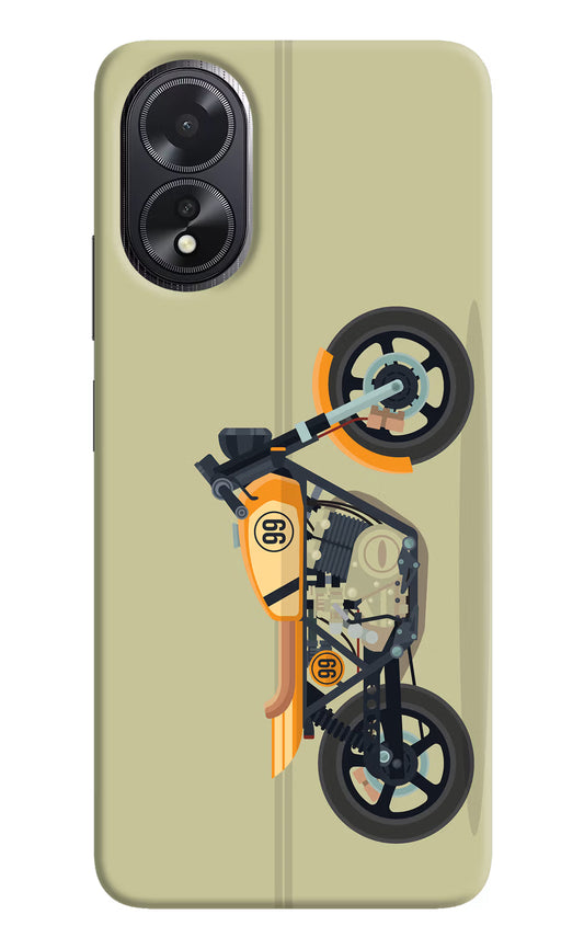 Vertical Speedster Oppo A18/Oppo A38 Hard Case Back Cover by Casekaro