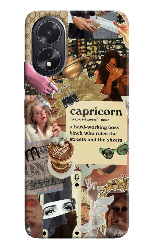 Capricorn Zodiac Oppo A18/Oppo A38 Hard Case Back Cover by Casekaro
