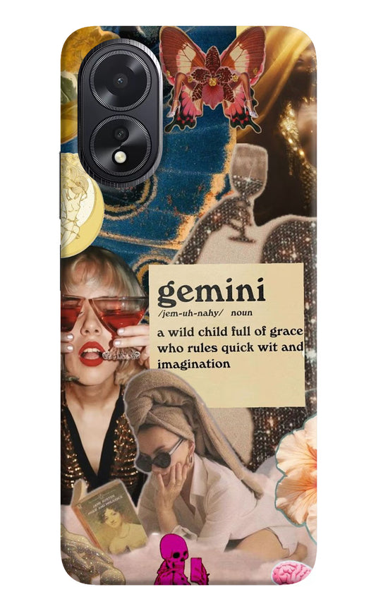 Gemini Zodiac Oppo A18/Oppo A38 Hard Case Back Cover by Casekaro
