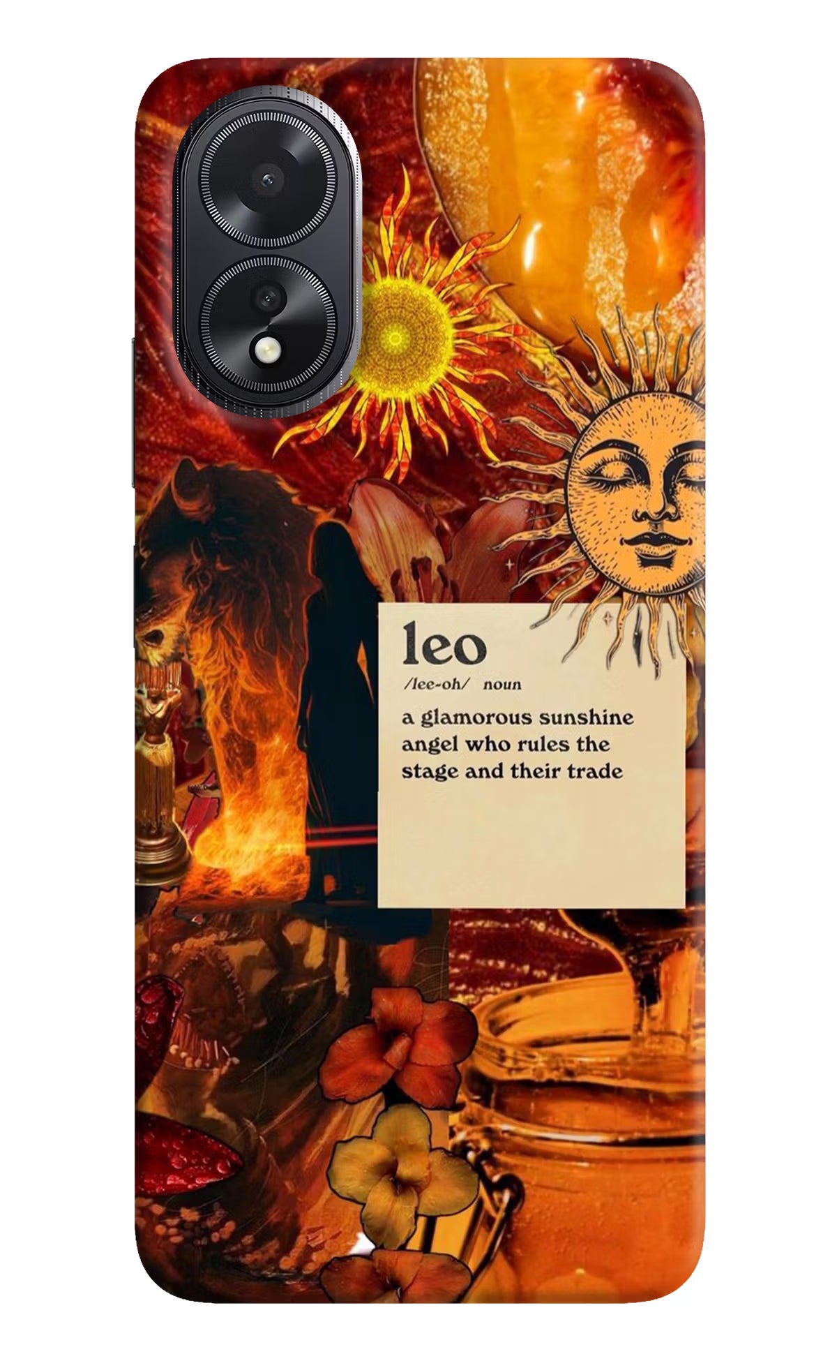 Leo Zodiac Oppo A18/Oppo A38 Hard Case Back Cover by Casekaro
